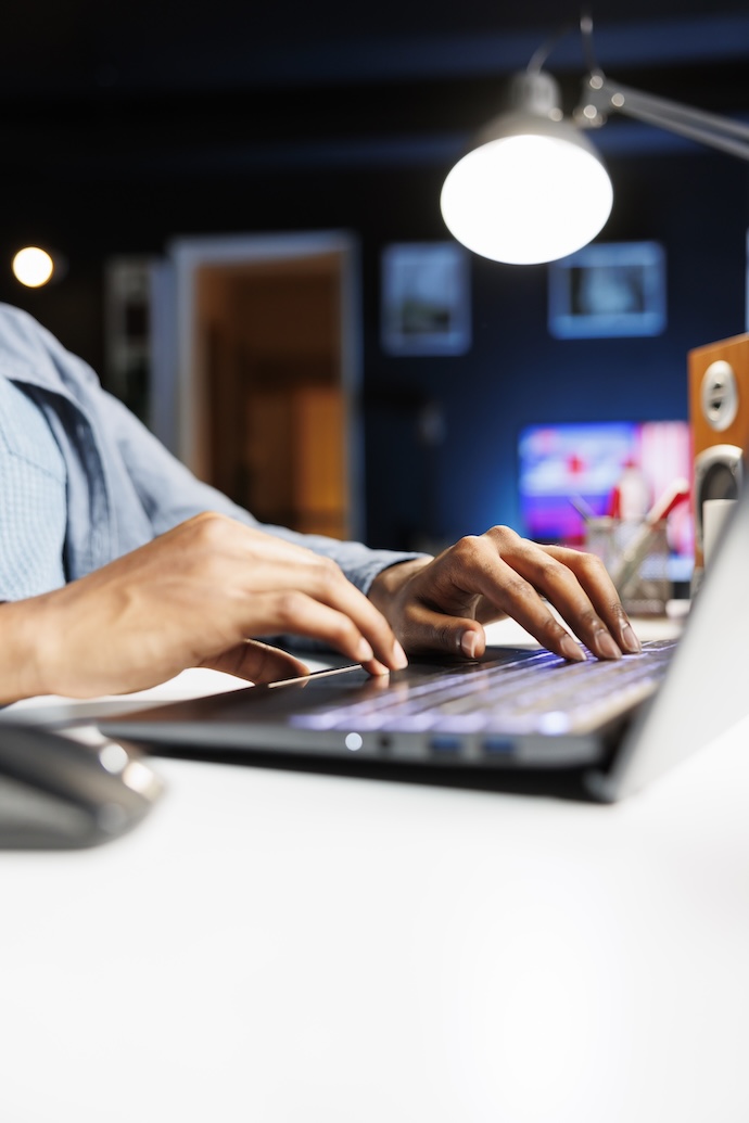 Remote tasks for company worker focusing on monthly earnings balance using legitimate financial details and web outputs. African american man manages his accounting tasks. Close up. SSUCv3H4sIAAAAAAAAA41Ry27jMAz8F51NwLKtV36l6IGSqESoYwWWvEUR+N+XTlzsdXXiYzhDDZ8iR3ER3hBGYzSgRg0T0gR2lAGSNxpVUkbaJDoRsZG4yHHUo7ZWOmXc0PPrhMeag7g8RZ7nrbYVWy6LuHBnpSXS+gop5lbWjDNneydqw7ZVqjzGWWDuK3df+S/fx/Oo84IsXjd/BHv3n7XPTuCVlvBz8O/HIjPhS+5DpF5JZYYIioKFaUAHXiYPeowuJK+DJGKqaRrsIL0EZ62CqScCDJKxPDr1ViXvNcNkREyDIbDBI0xSj+BQBYgqRtJuNM4eMJOkJJ6BGPrhYIvgDFpAR176pJyVQfDWX9+N1vtpS2m3wz3+X9mWtv68/ziX8kA/8zESzpU6ccNaGRDPAg8+1hzycj3N5ZuU+zteSjtMeFnVSvjK8ZR63+OWuXroPMX2mAtGimd78/fc2m+60p9M3//Q+77/BZcDDetNAgAA